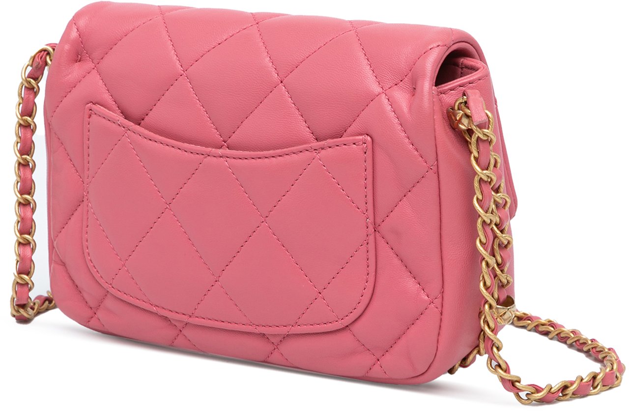 Chanel Small Quilted Lambskin Dynasty Flap Roze