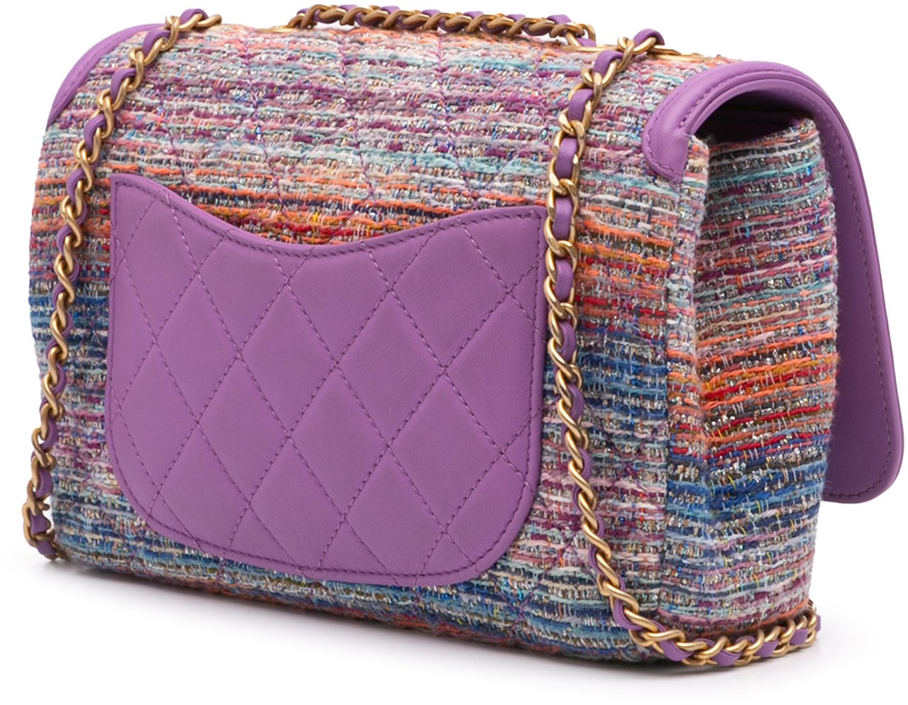 Chanel Medium Tweed CC Filigree Flap Paars