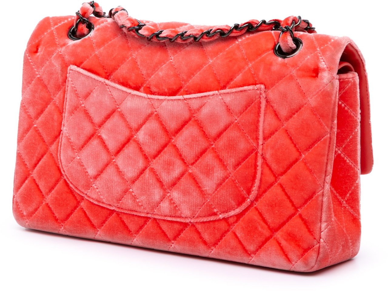 Chanel Medium Classic Velvet Double Flap Rood