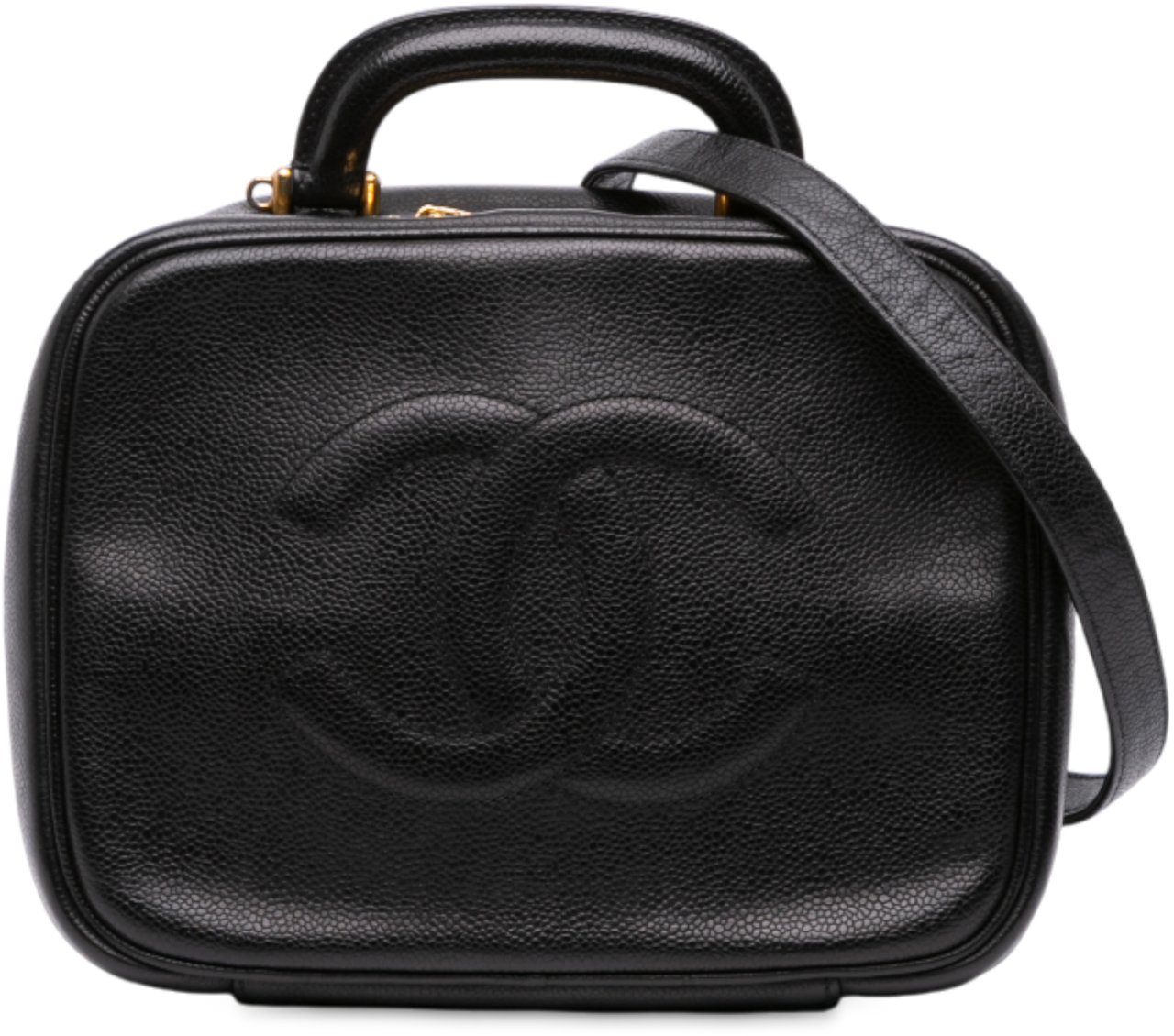 Chanel CC Caviar Vanity Case Zwart