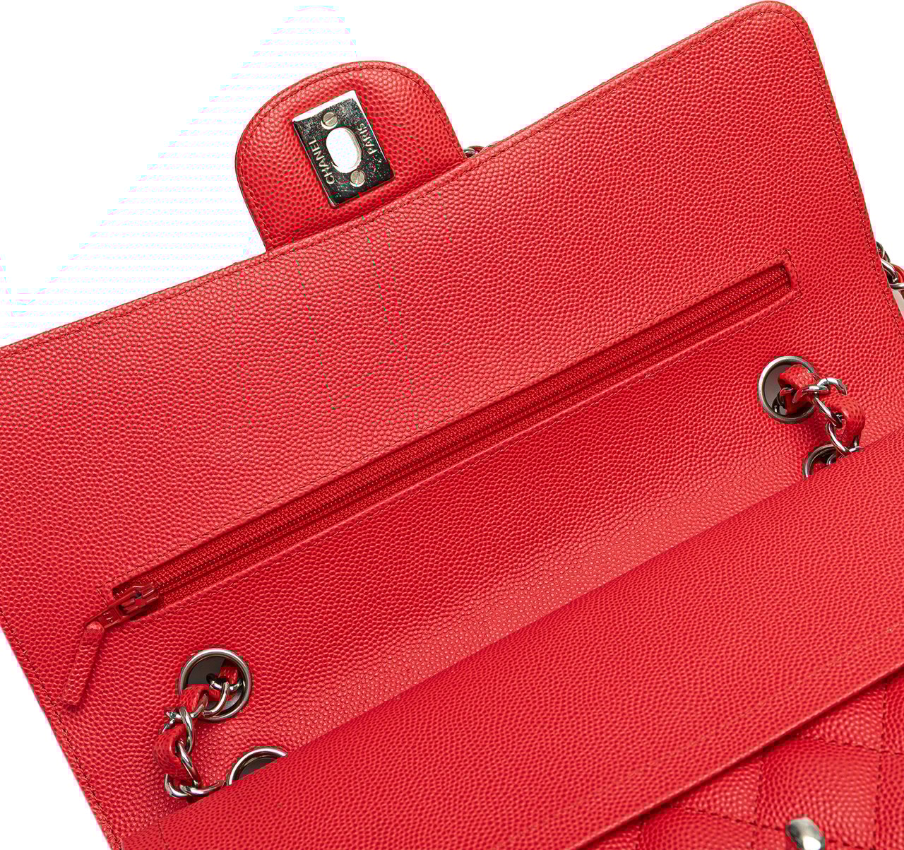 Chanel Medium Classic Caviar Double Flap Rood