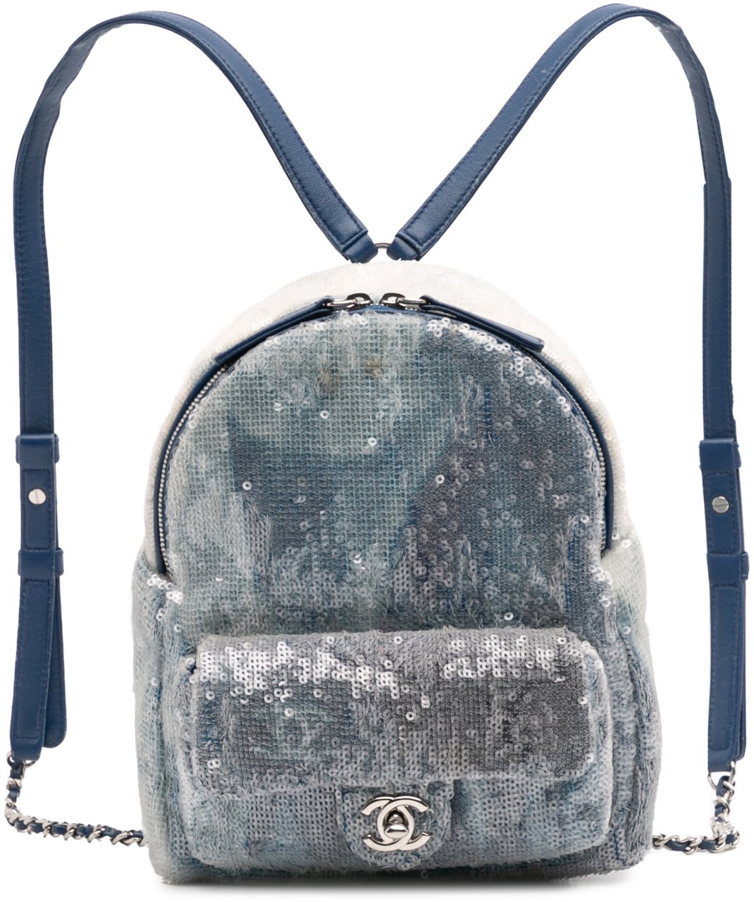Chanel Sequin Waterfall Backpack Blauw