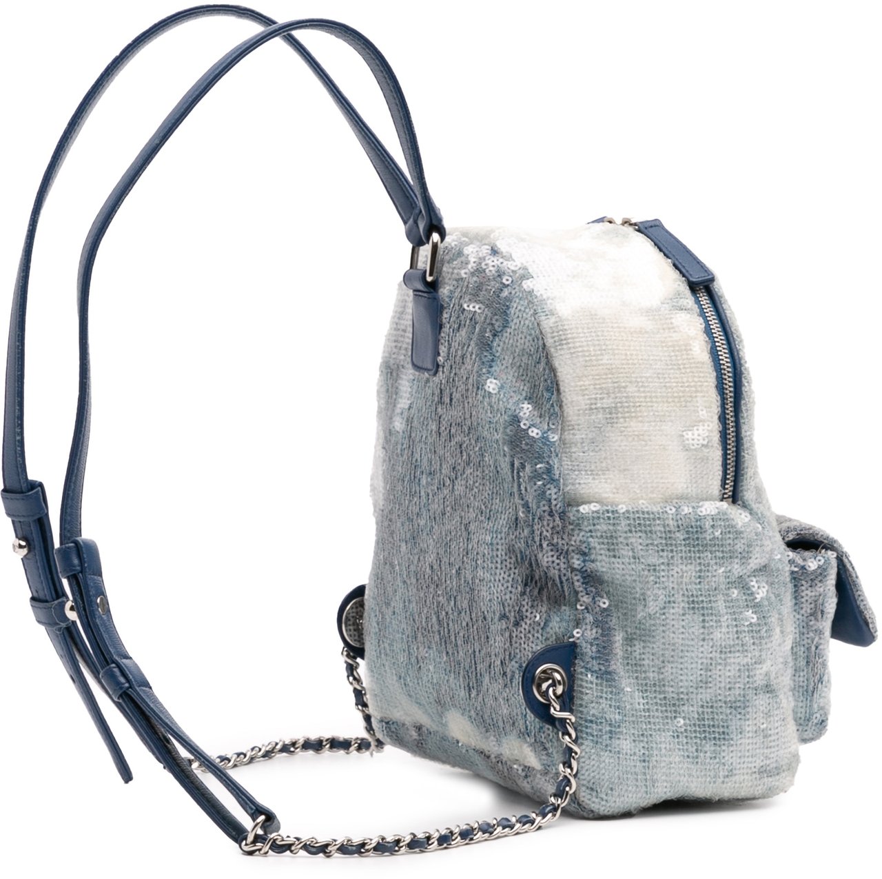 Chanel Sequin Waterfall Backpack Blauw