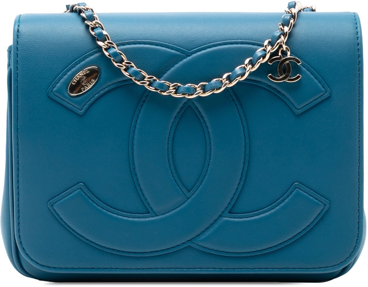 Chanel Lambskin CC Mania Flap Blauw
