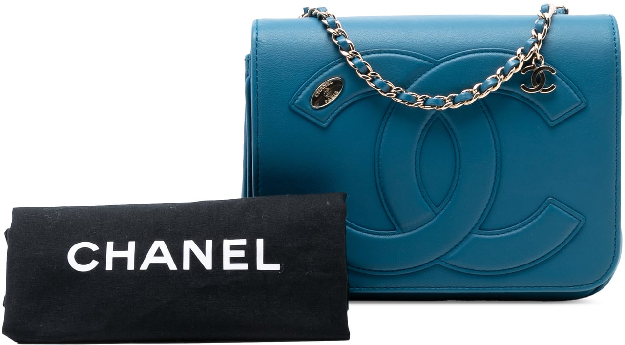 Chanel Lambskin CC Mania Flap Blauw