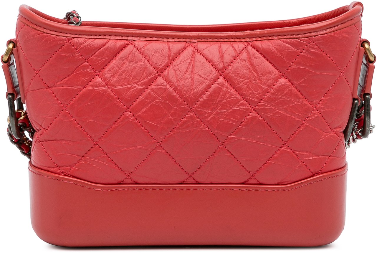 Chanel Small Chevron Lambskin Gabrielle Crossbody Rood