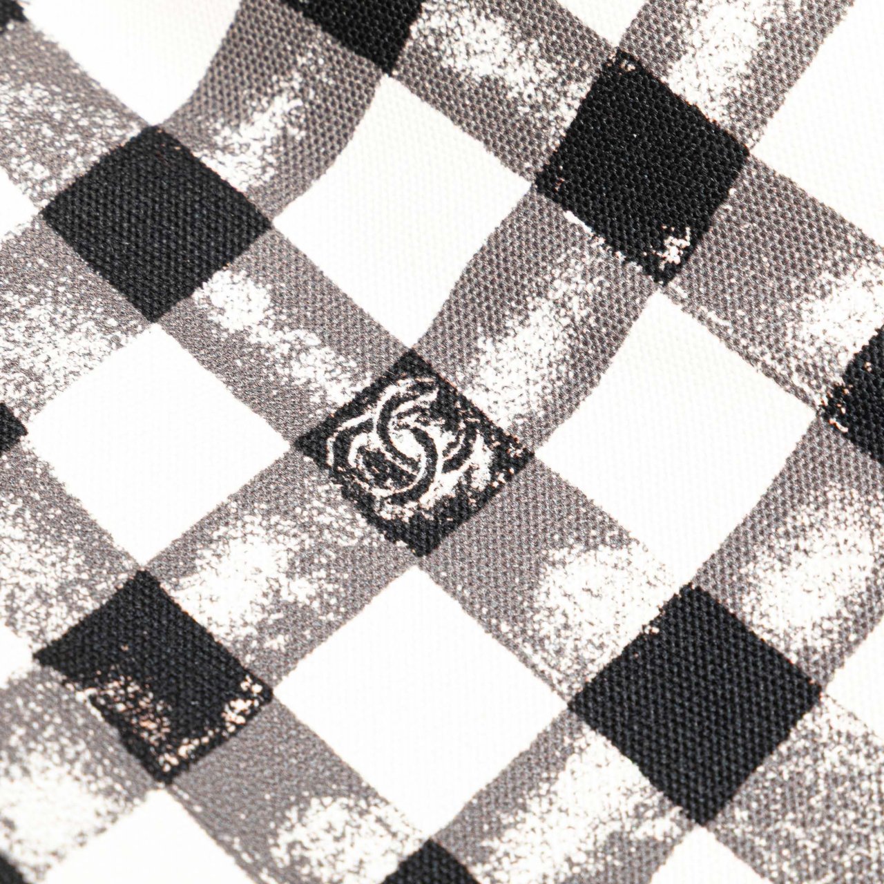 Chanel Printed Canvas Gingham Weekender Tote Wit