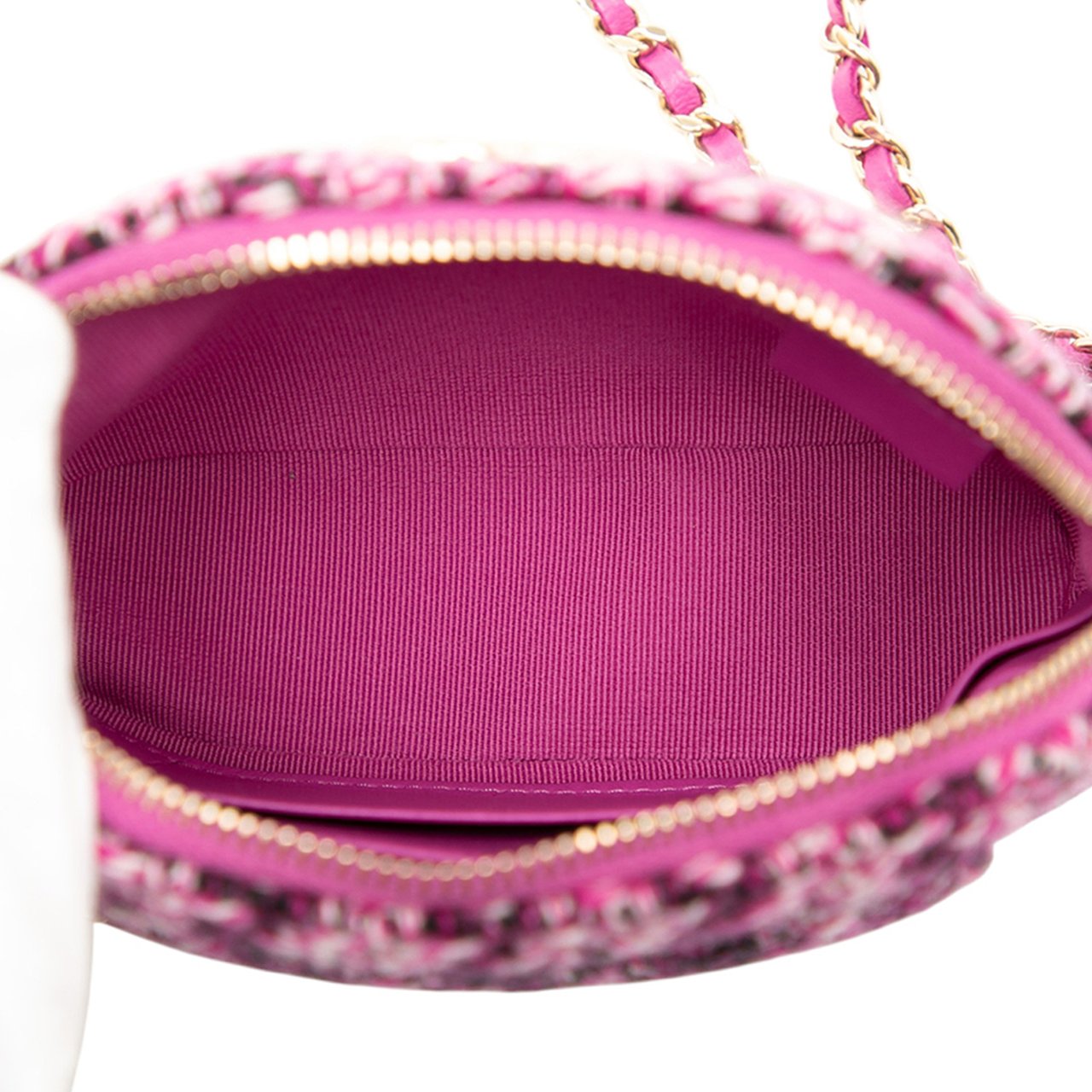 Chanel CC Tweed Houndstooth Clutch On Chain Paars