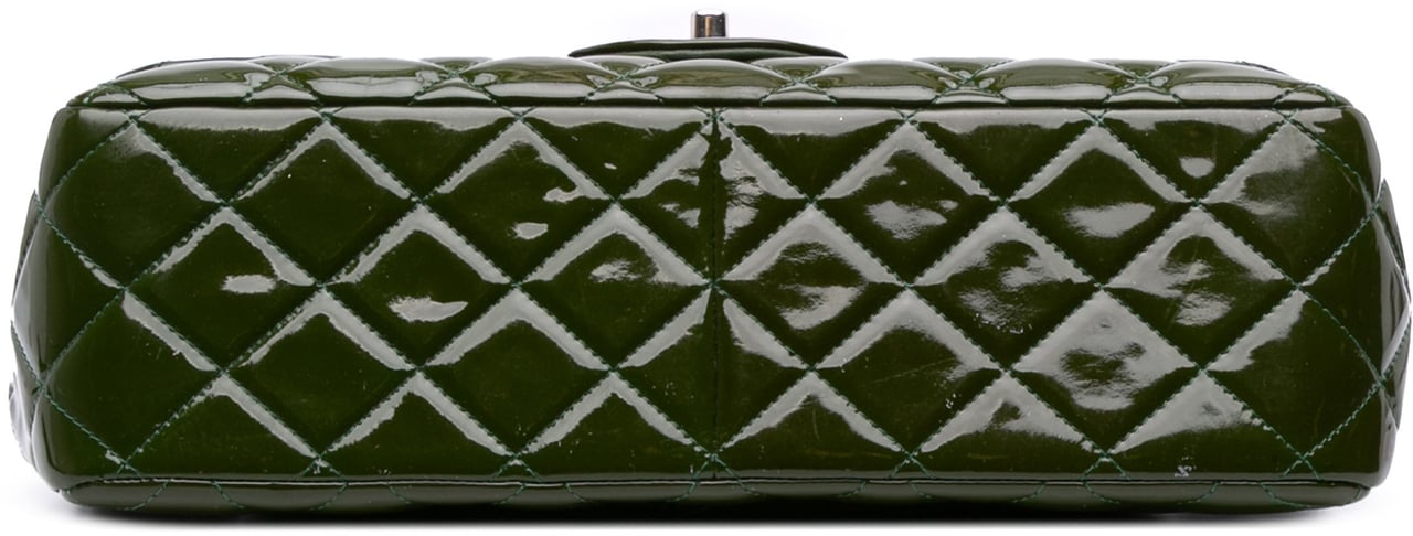 Chanel Jumbo Classic Patent Double Flap Groen