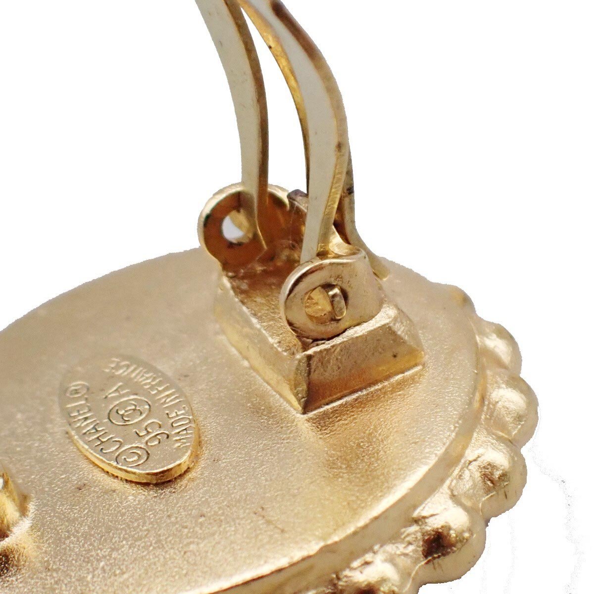 Chanel CC Round Earrings Metal Zwart
