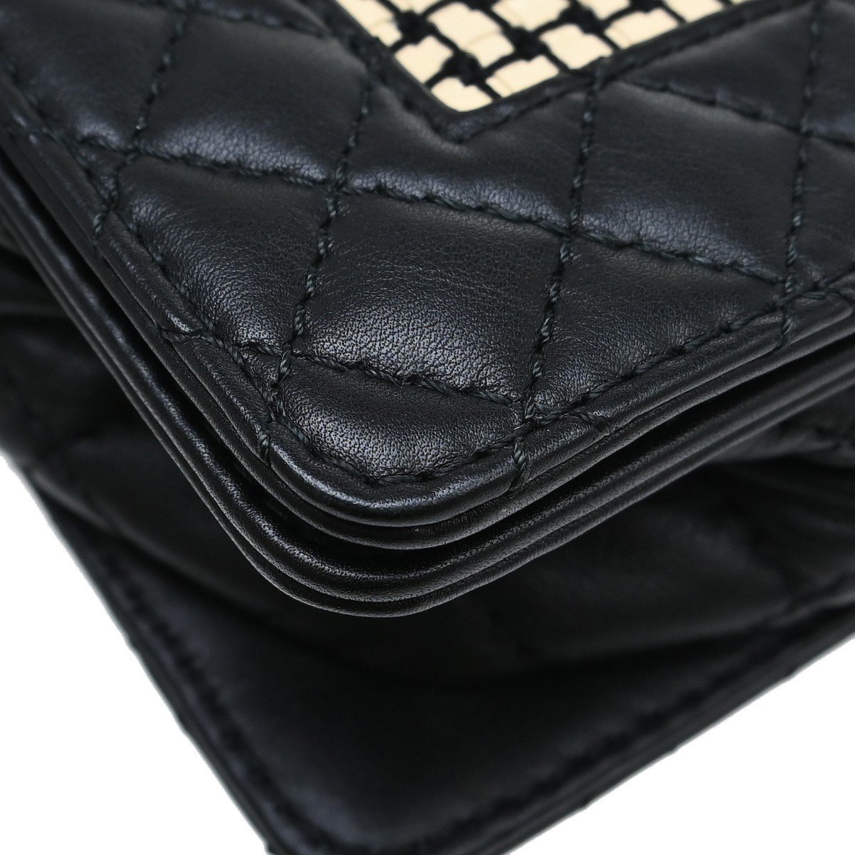 Chanel Reverso Boy Flap Woven Calfskin Old Medium Zwart