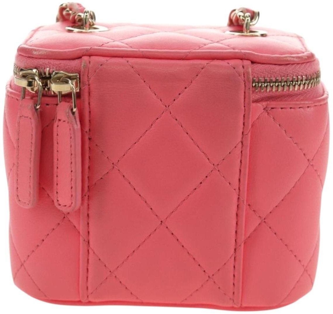 Chanel Classic Vanity Case with Chain Quilted Lambskin Mini Roze