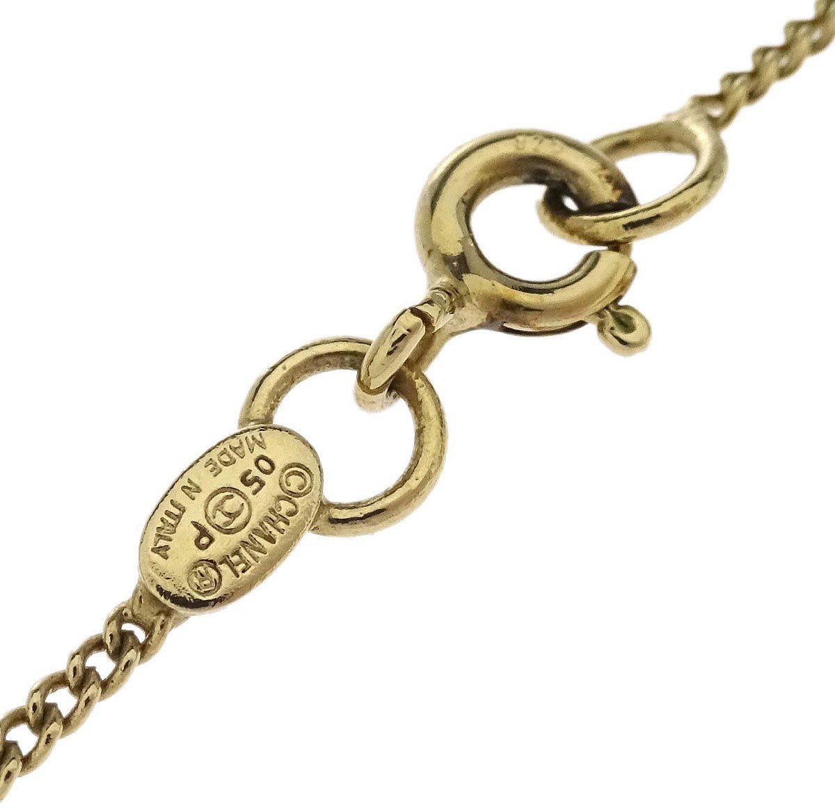 Chanel Chanel Camellia Pendant Necklace Metal with Enamel Goud