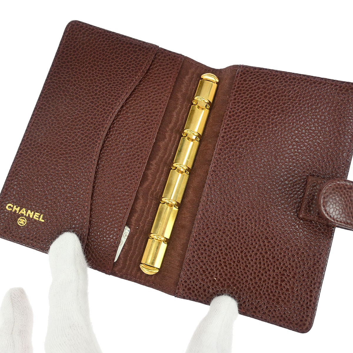 Chanel Chanel CC Bifold Wallet Quilted Caviar Compact Bruin