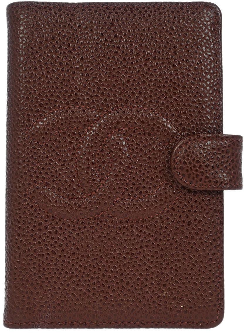 Chanel Chanel CC Bifold Wallet Quilted Caviar Compact Bruin