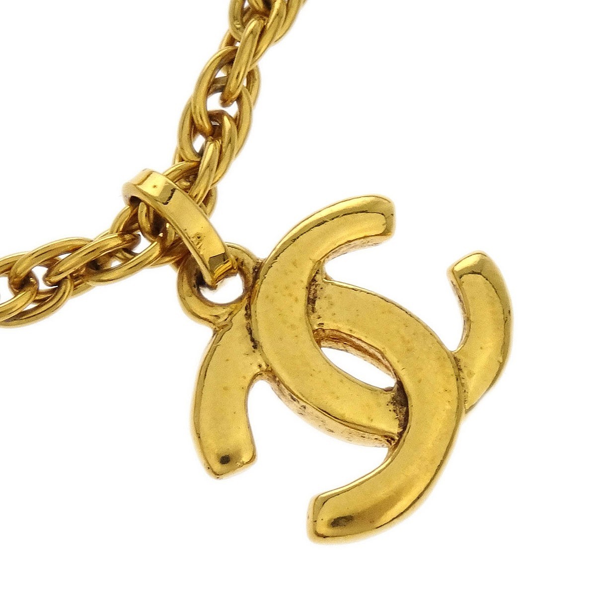 Chanel Chanel Vintage CC Pendant Necklace Metal Goud