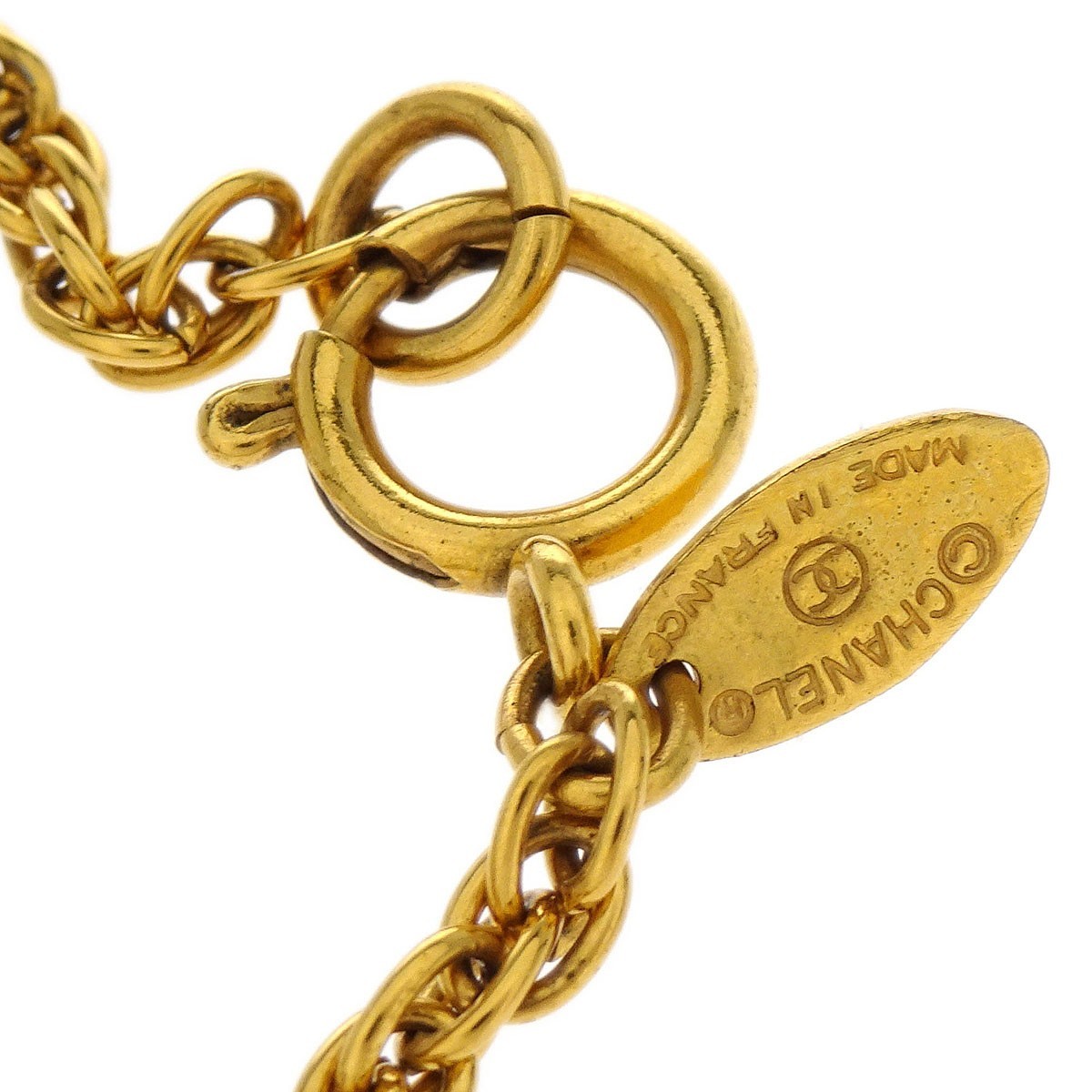Chanel Chanel Vintage CC Pendant Necklace Metal Goud