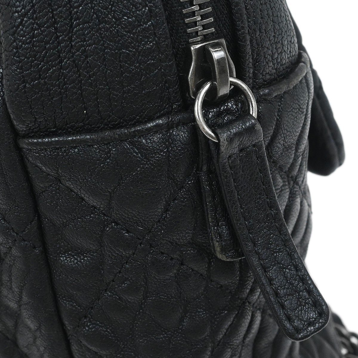 Chanel Chanel Chanel Matelassé Cuir Noir Black leather large Zwart