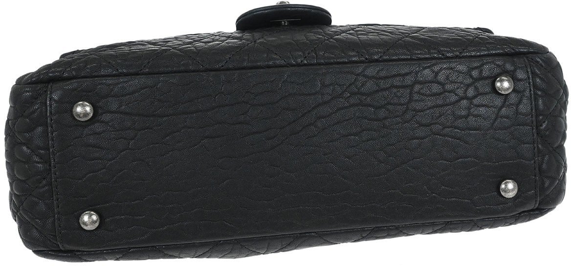 Chanel Chanel Chanel Matelassé Cuir Noir Black leather large Zwart