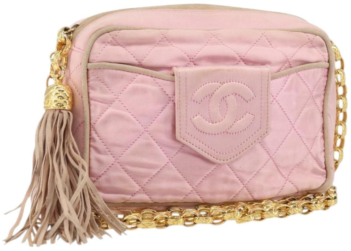 Chanel Chanel Vintage Camera Tassel Bag Satin Roze