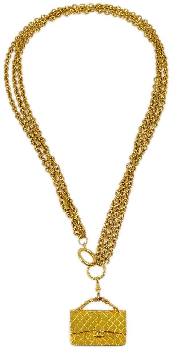 Chanel Chanel Timeless Pendant Necklace Metal Goud