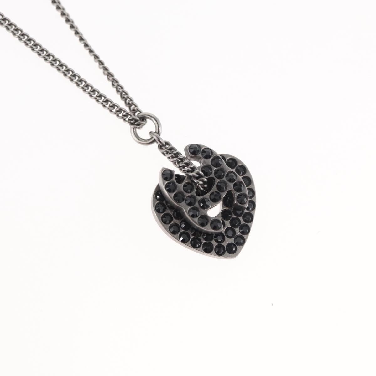 Chanel Coco Long Metal with Faux Pearls and Crystals Zwart