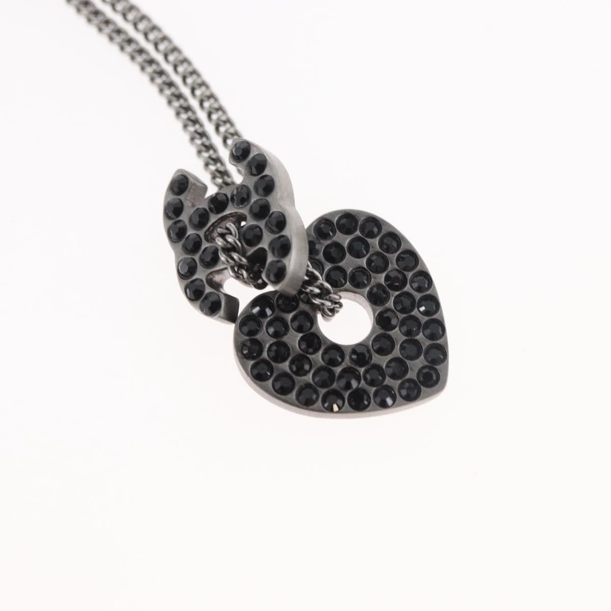 Chanel Coco Long Metal with Faux Pearls and Crystals Zwart