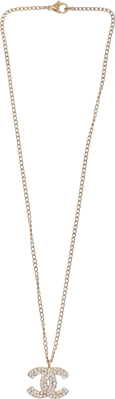 Chanel Chanel CC Pendant Necklace Metal with Faux Pearls Goud