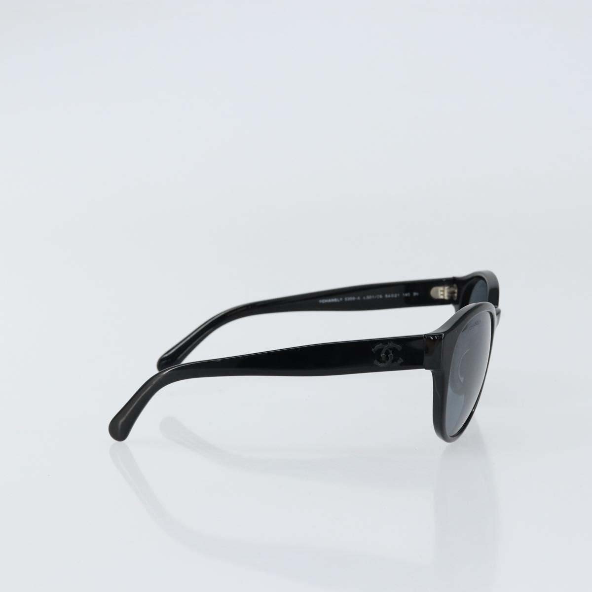 Chanel CHANEL Logo Sunglasses Eye Wear Plastic Zwart