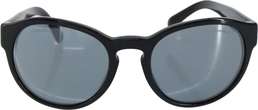 Chanel CHANEL Logo Sunglasses Eye Wear Plastic Zwart