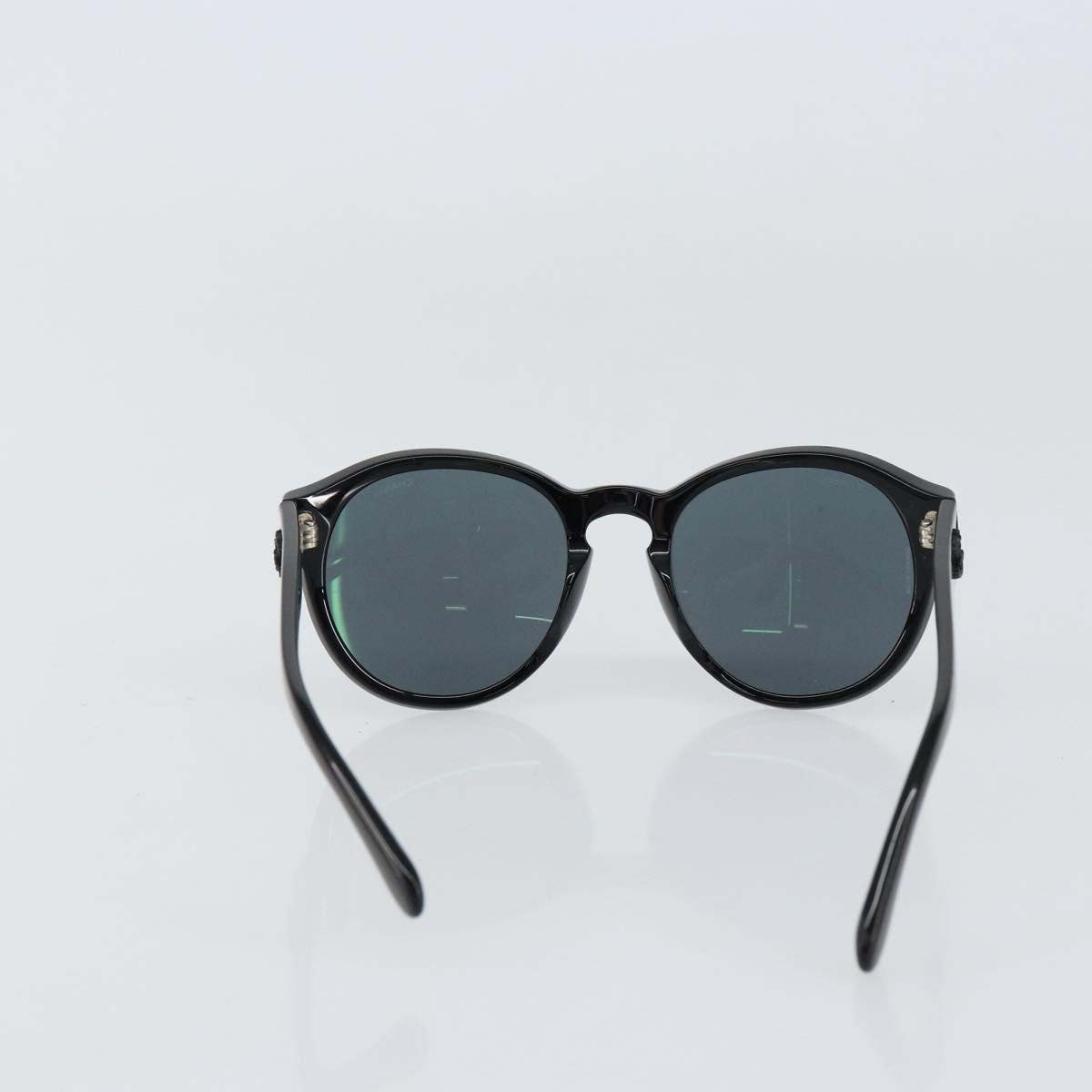 Chanel CHANEL Logo Sunglasses Eye Wear Plastic Zwart
