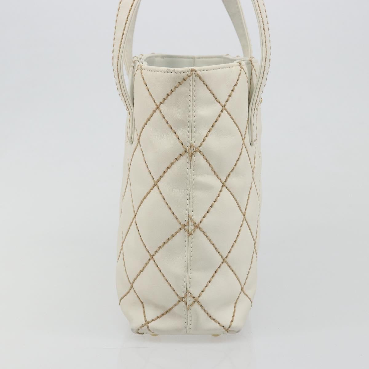 Chanel Surpique Tote Quilted Leather Small Wit