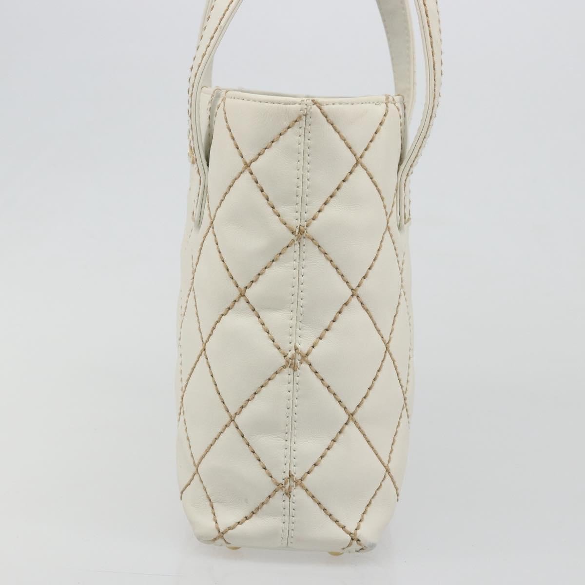 Chanel Surpique Tote Quilted Leather Small Wit