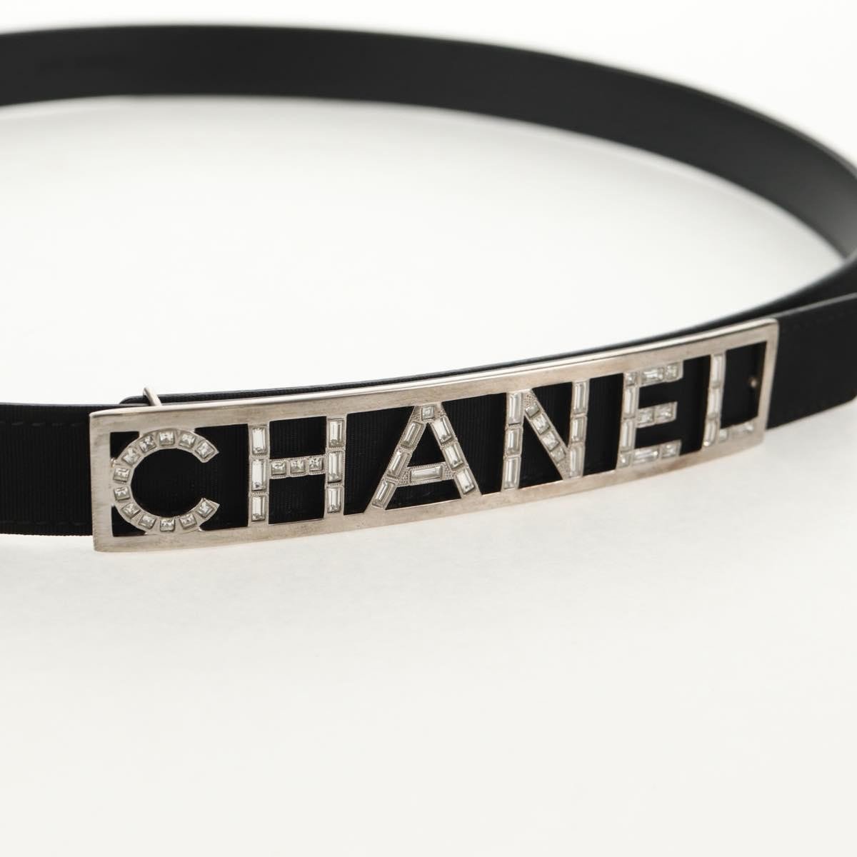 Chanel Chanel Logo Belt Leather Thin Zwart