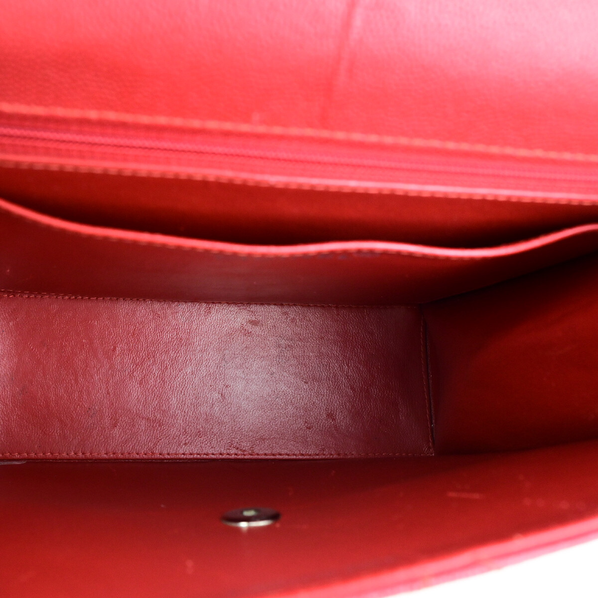 Chanel Chanel Vintage CC Flap Top Handle Calfskin Leather Rood