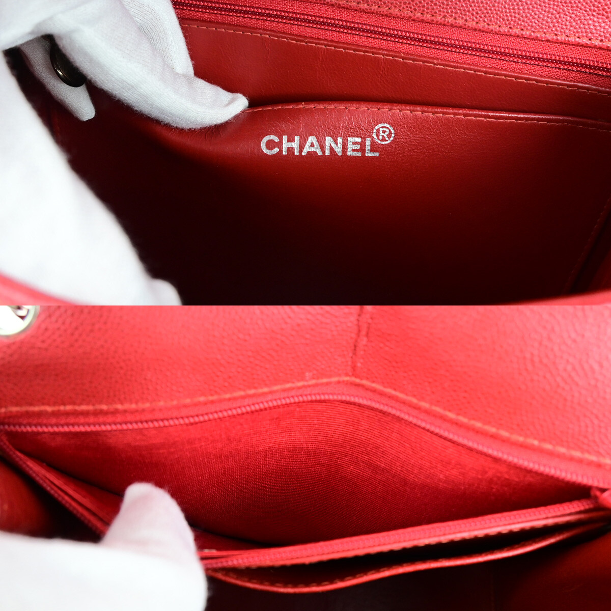 Chanel Chanel Vintage CC Flap Top Handle Calfskin Leather Rood
