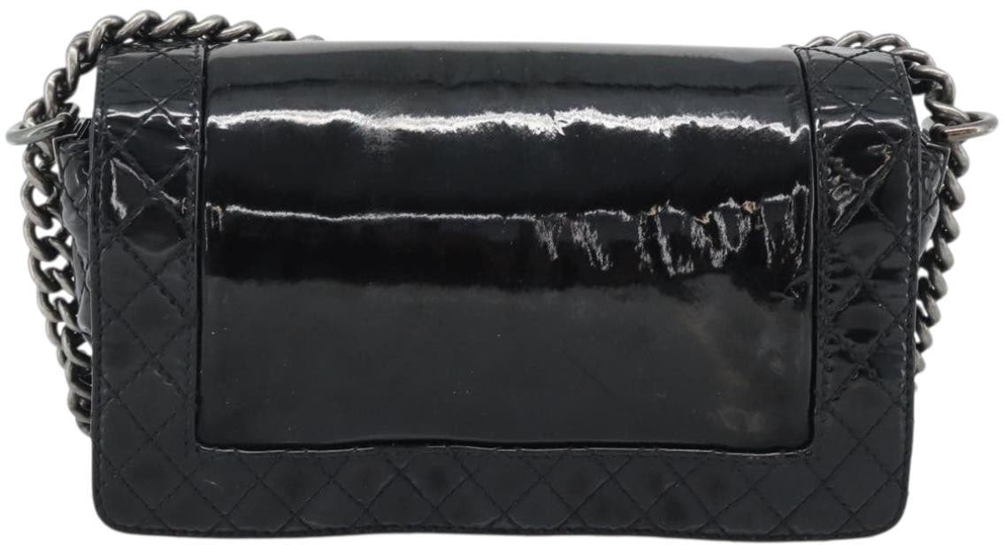 Chanel Boy Flap Patent Leather Old medium (25) Zwart