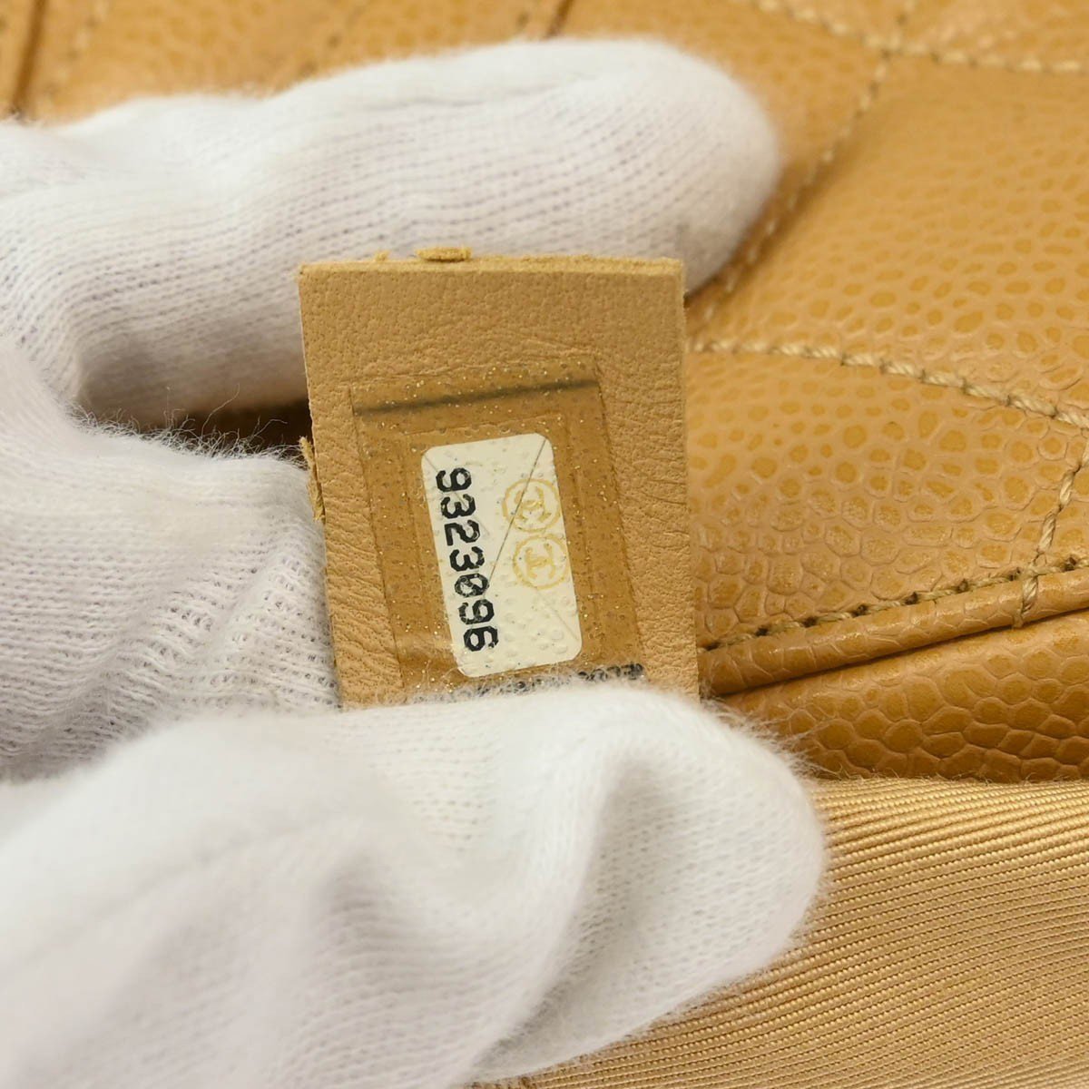 Chanel Chanel Timeless CC Chain Shoulder Bag Quilted Caviar Medium Beige