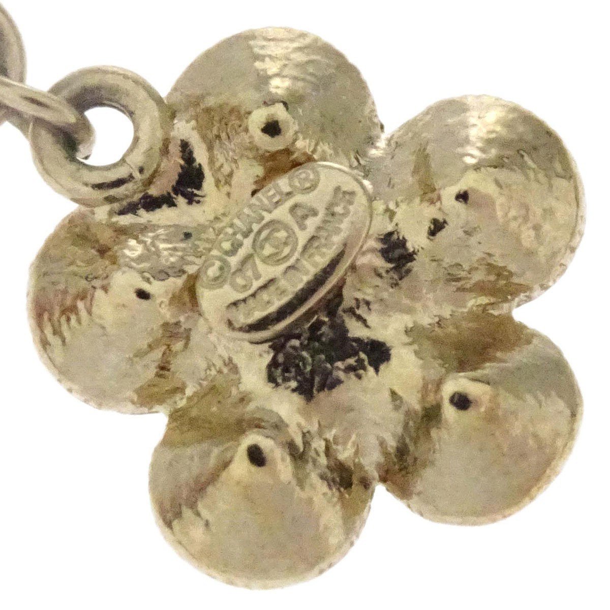 Chanel Chanel Flower CC Drop Earrings Metal and Crystals Goud