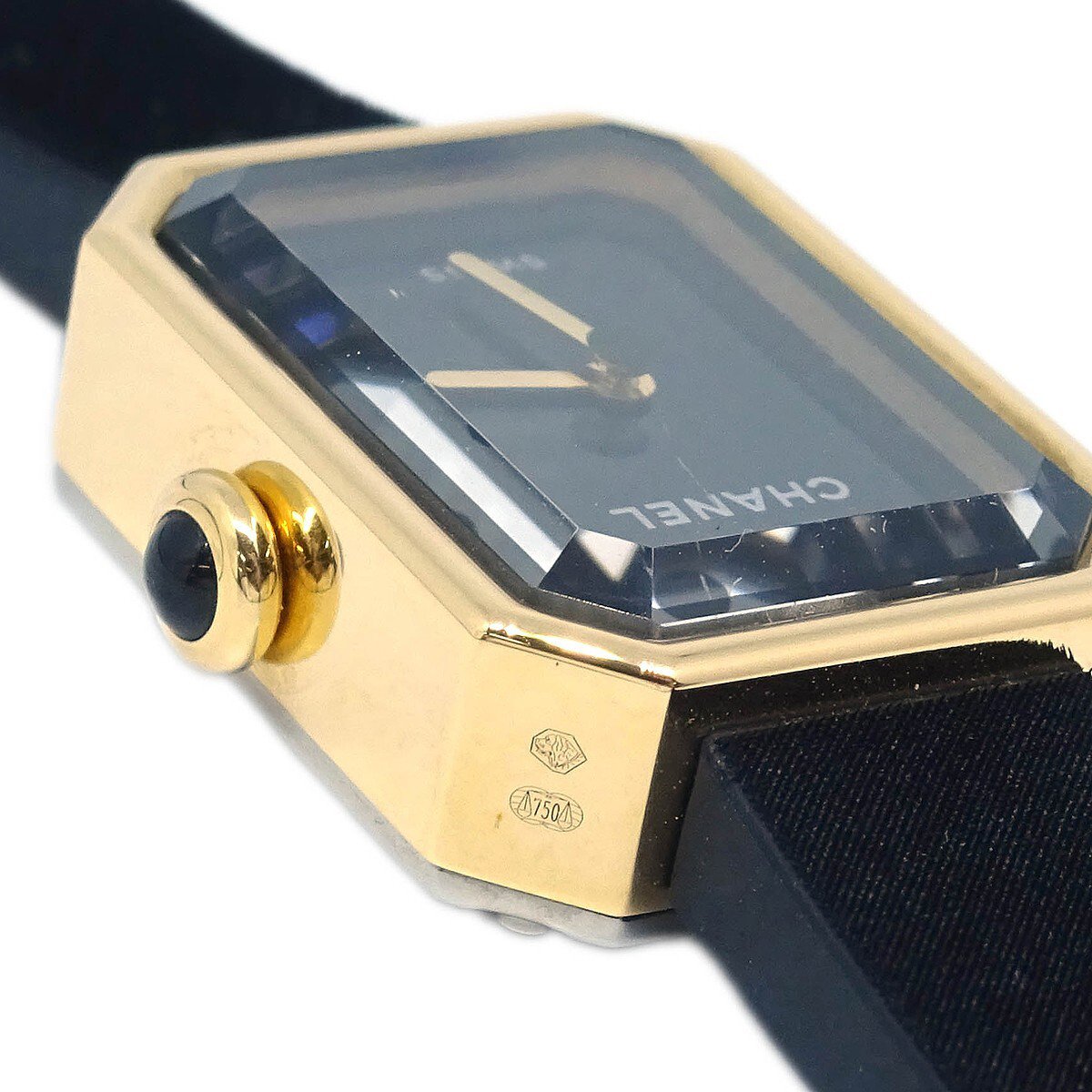 Chanel Chanel Premiere Velours Mini Quartz Watch Titanium with Yellow Gold and Velvet Rubber with Diamond Dial 15 Divers