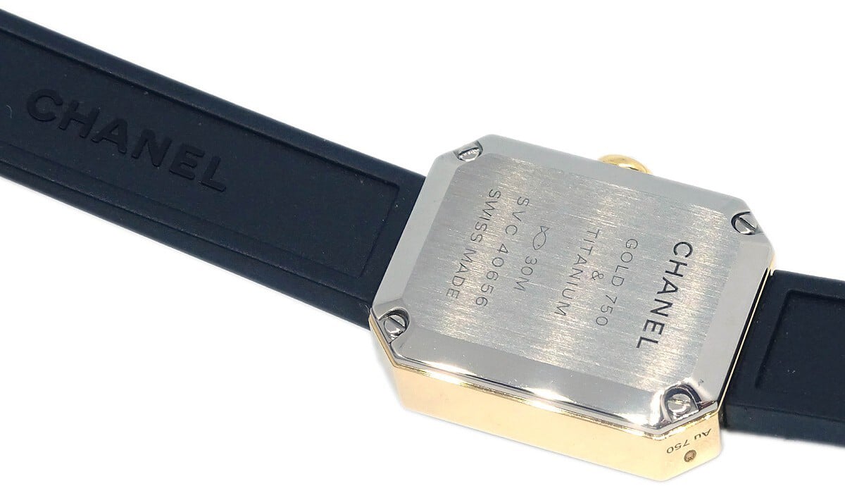 Chanel Chanel Premiere Velours Mini Quartz Watch Titanium with Yellow Gold and Velvet Rubber with Diamond Dial 15 Divers