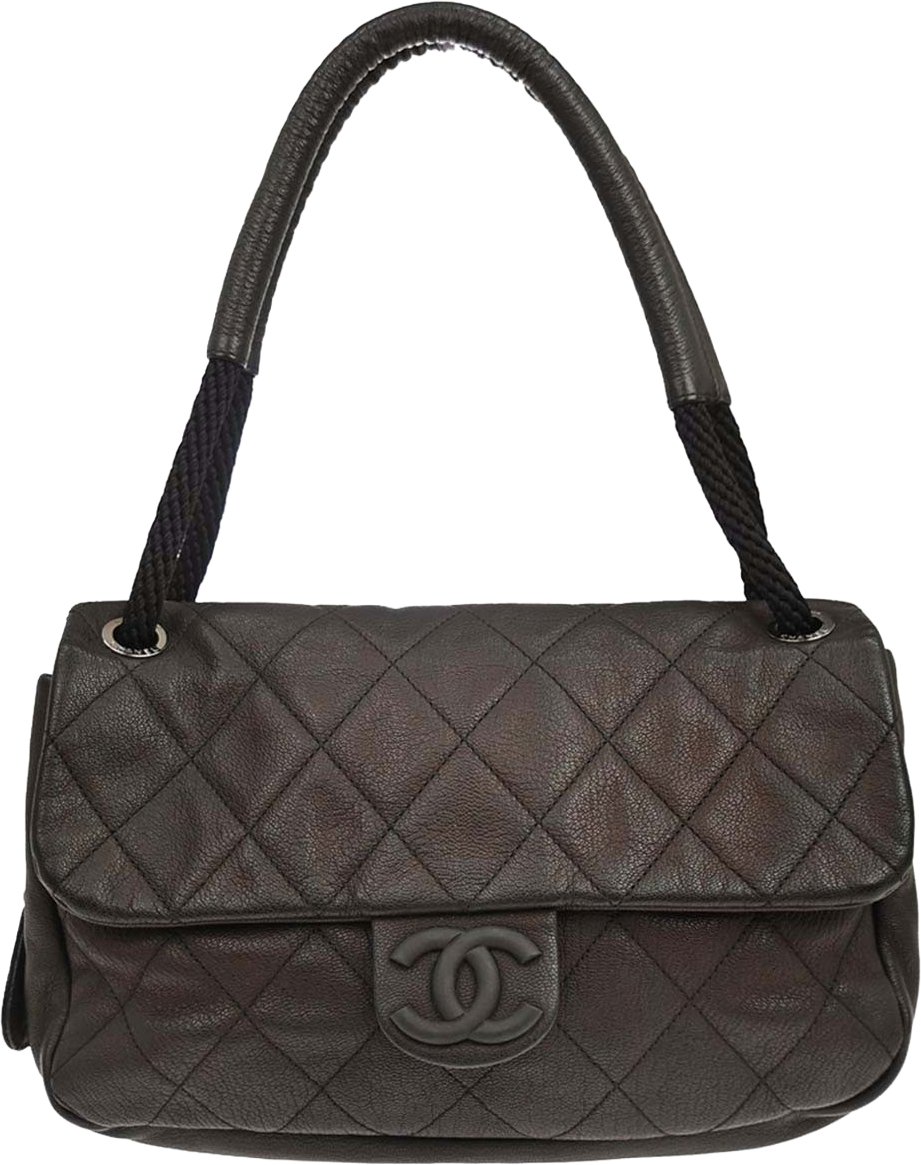 Chanel Coco Casual Flap Quilted Caviar Medium Bruin