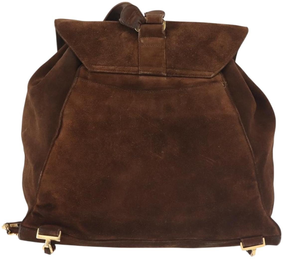 Chanel Chanel Vintage CC Flap Backpack Suede Medium Bruin