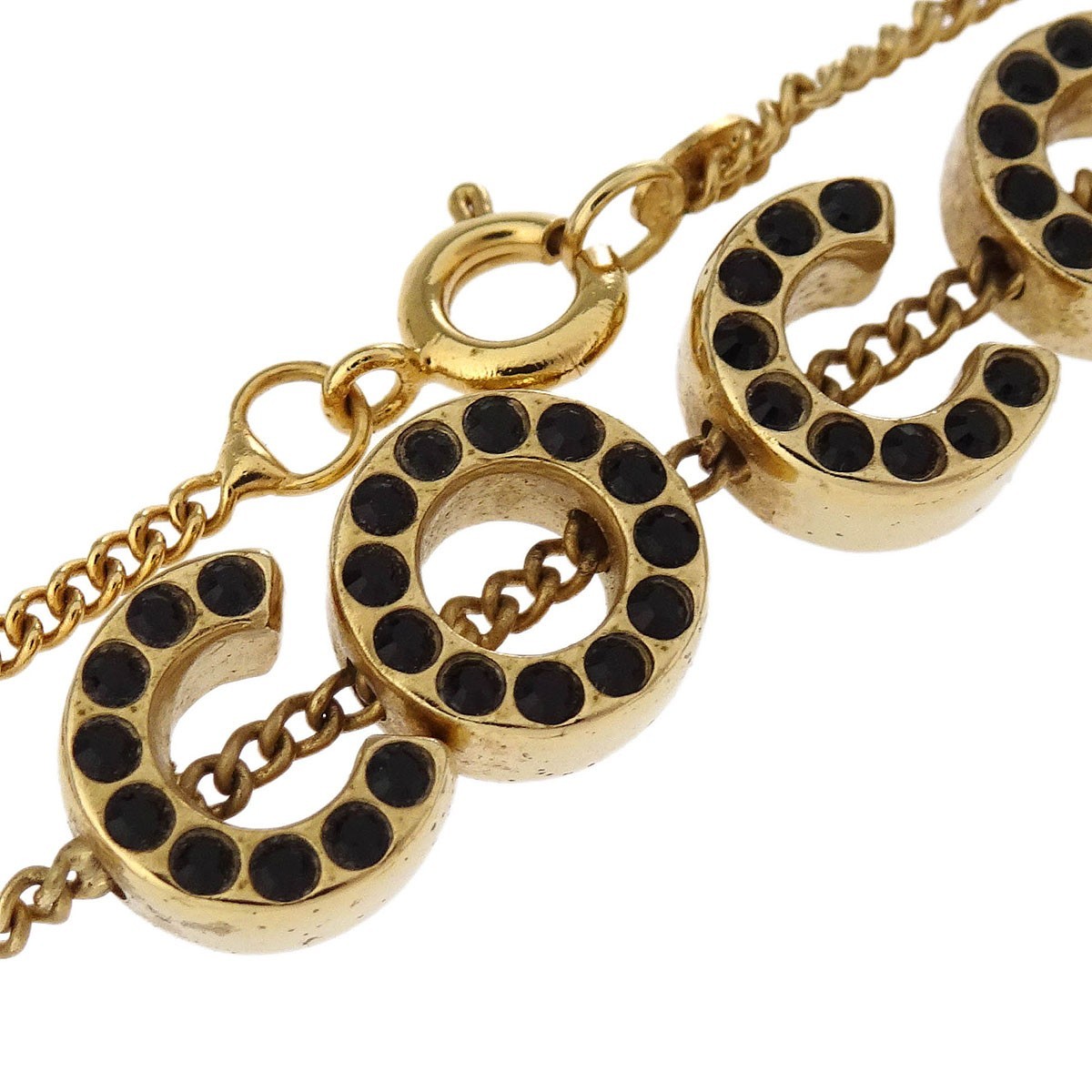 Chanel Chanel CC Charm Bracelet Metal with Crystal Goud