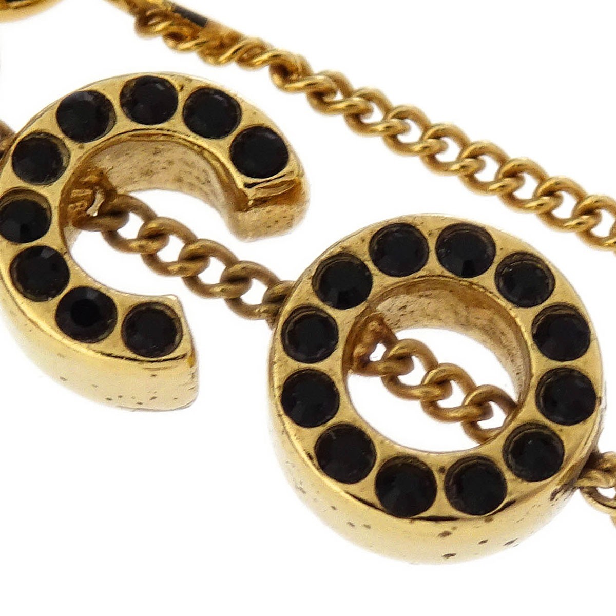 Chanel Chanel CC Charm Bracelet Metal with Crystal Goud