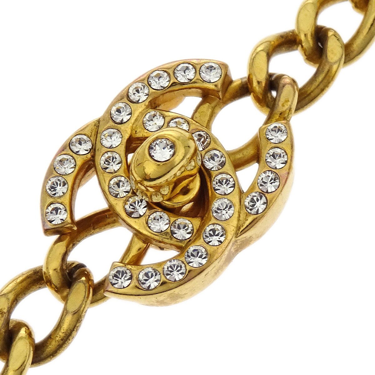 Chanel Chanel Vintage Turnlock Reissue Chain Necklace Metal Goud