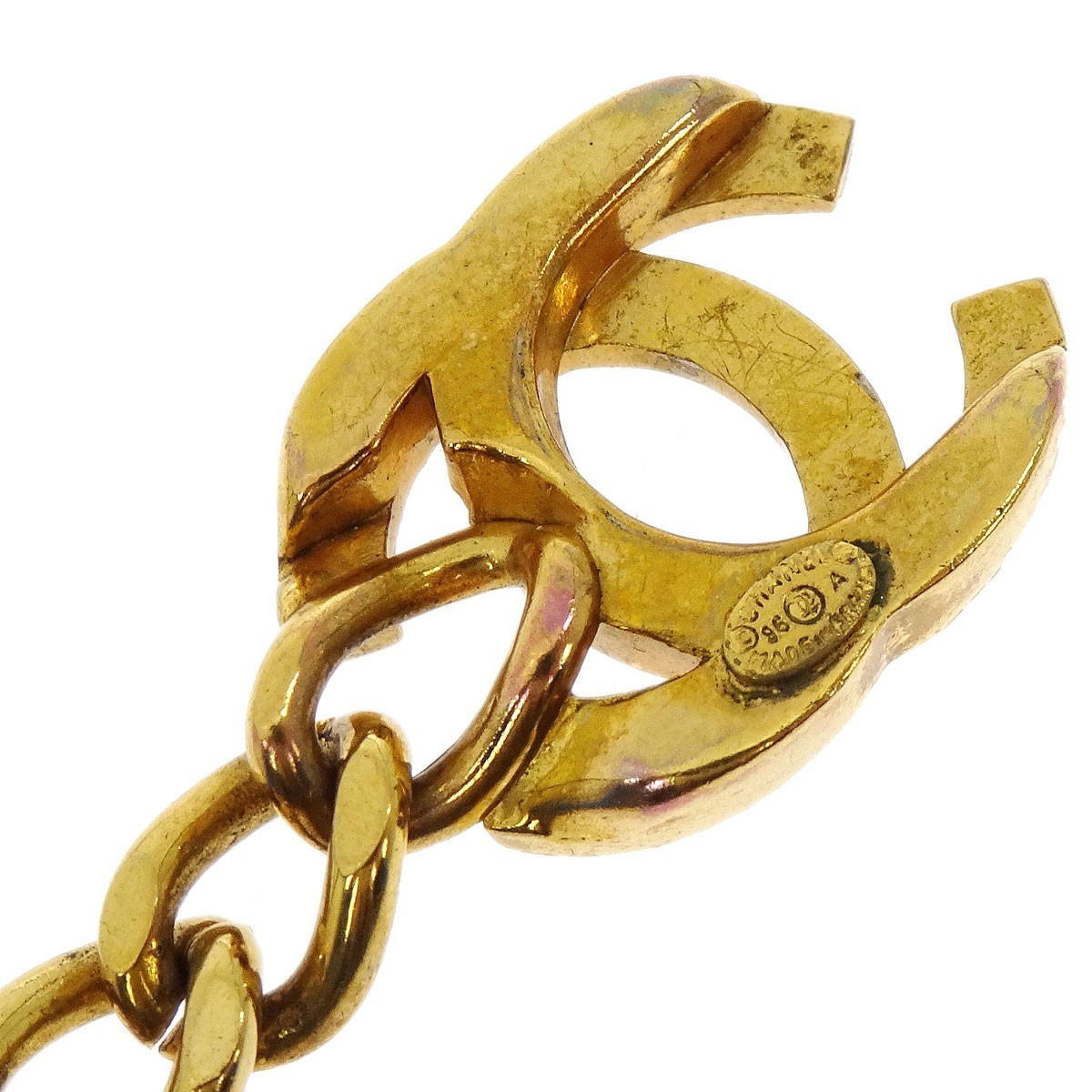 Chanel Chanel Vintage Turnlock Reissue Chain Necklace Metal Goud