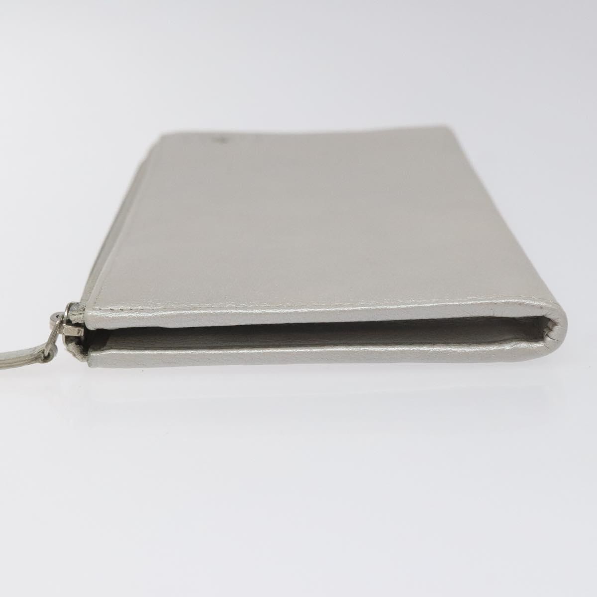 Chanel Chanel Camellia Zip Around Organizer Leather Long Zilver