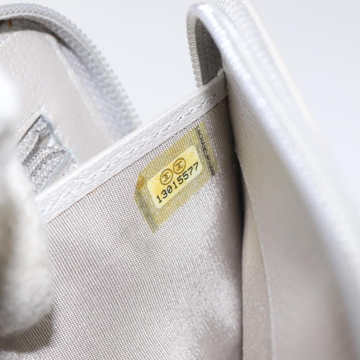 Chanel Chanel Camellia Zip Around Organizer Leather Long Zilver