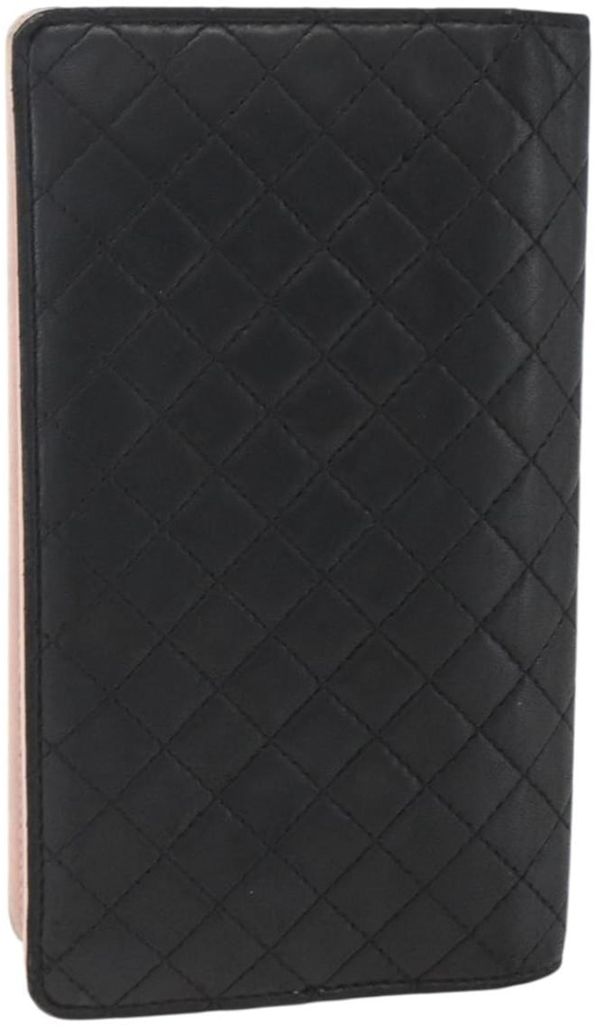 Chanel Chanel Vintage CC Bifold Wallet Leather Long Zwart